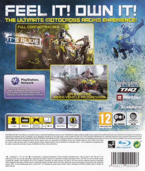 MX vs. ATV Alive — box-2D-back (EU)