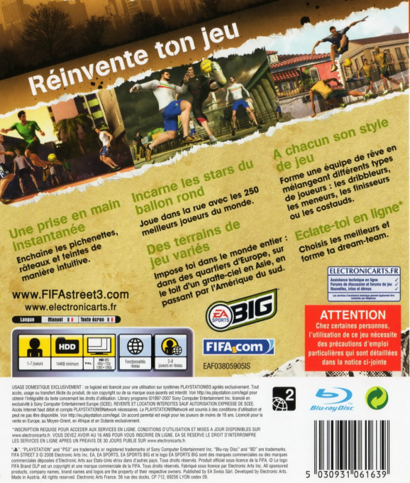 FIFA Street 3 — box-2D-back (FR)