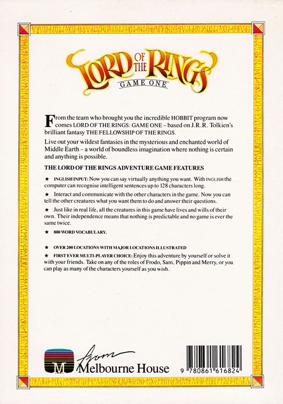 Lord Of The Rings - Game One — box-2D-back (EU)
