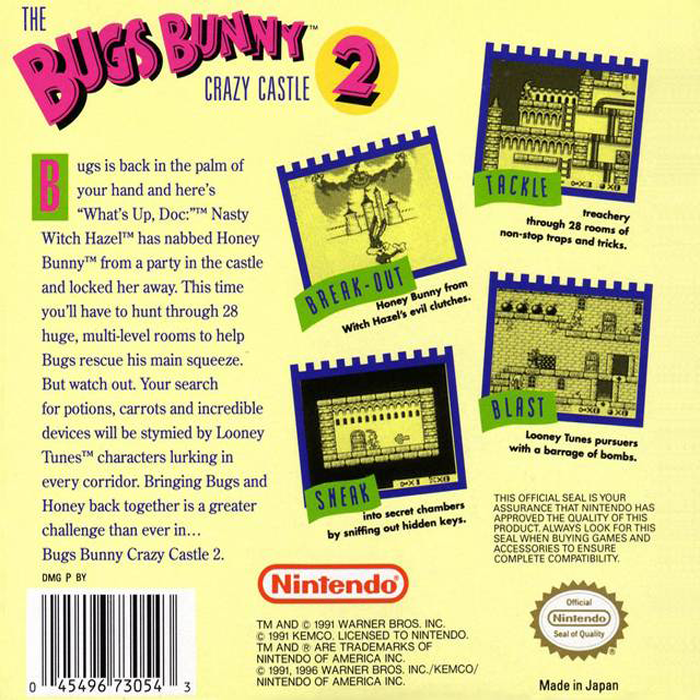 Bugs Bunny Crazy Castle 2, The — box-2D-back (US)