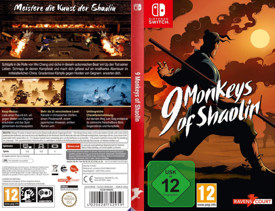 9 Monkeys of Shaolin — box-texture (DE)