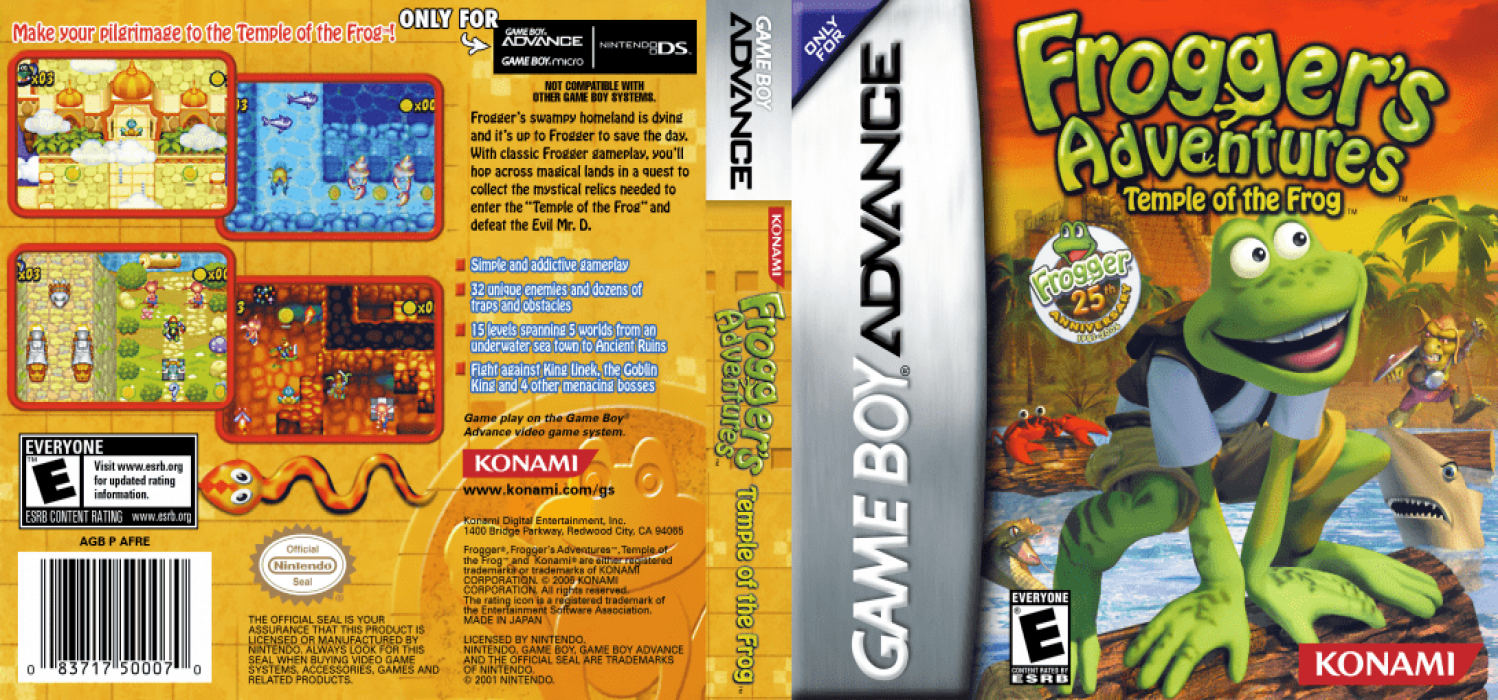 Frogger's Adventures - Temple of the Frog — box-texture (US)
