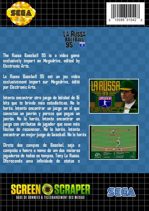 Russa Baseball 95, La — box-2D-back (SS)