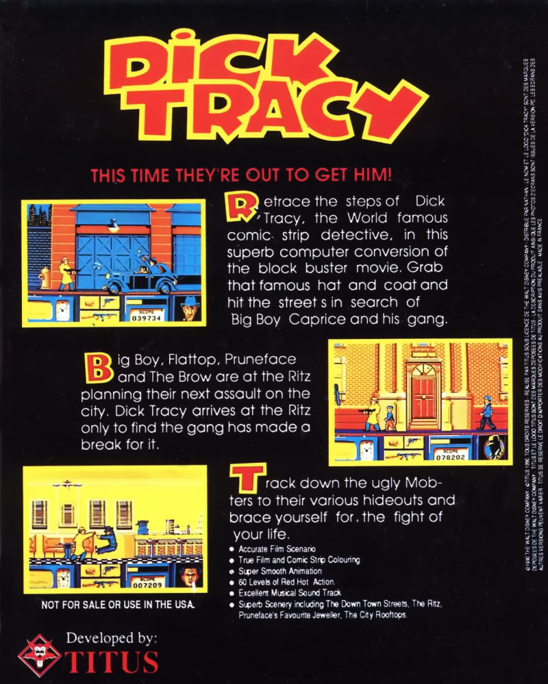 Dick Tracy — box-2D-back (EU)