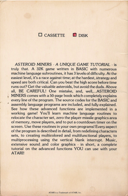 Asteroid Miners — box-2D-back (US)