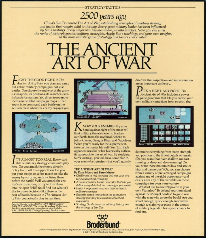 Ancient Art Of War, The — box-2D-back (US)