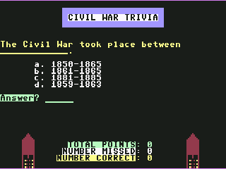 Civil War Trivia — ss (WOR)