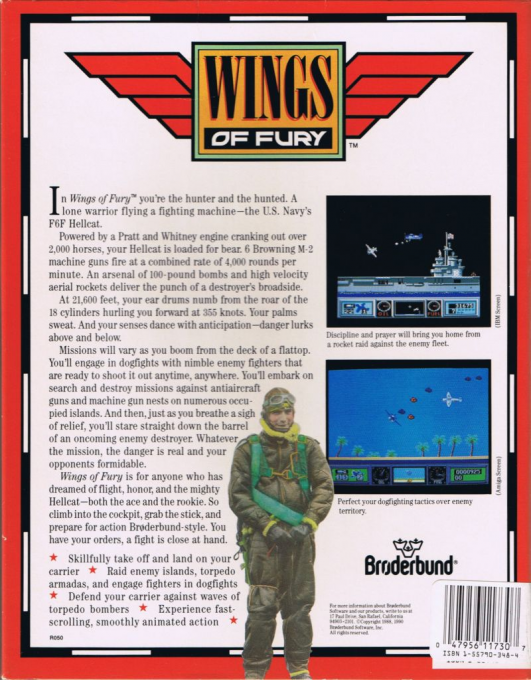 Wings of Fury — box-2D-back (US)