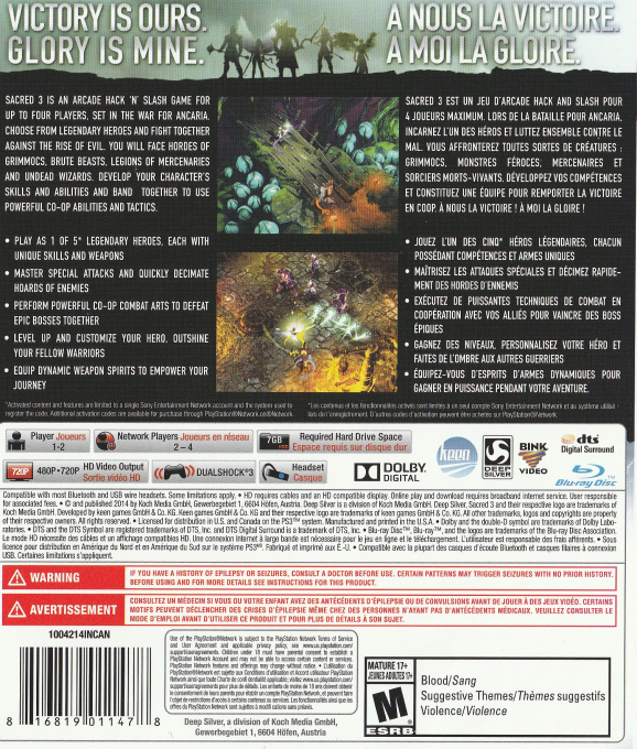 Sacred 3 — box-2D-back (CA)