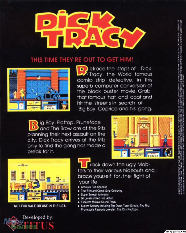 Dick Tracy — box-2D-back (EU)