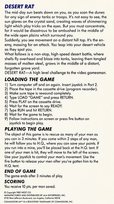 Desert Rat — box-2D-back (US)