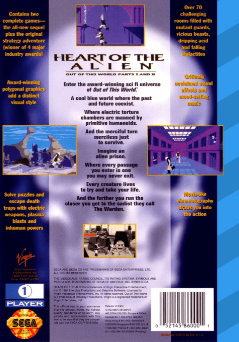Heart of the Alien - Out of This World Parts I and II — box-2D-back (US)