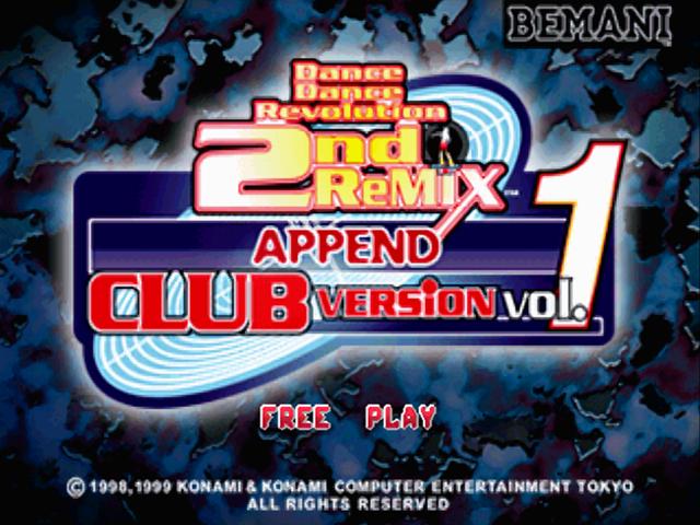 Dance Dance Revolution 2nd Remix - Append Club Version Vol. 1 — sstitle (JP)