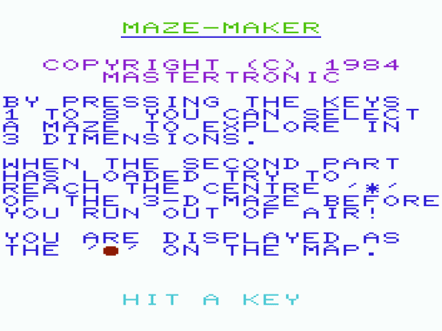 3D Maze — sstitle (WOR)