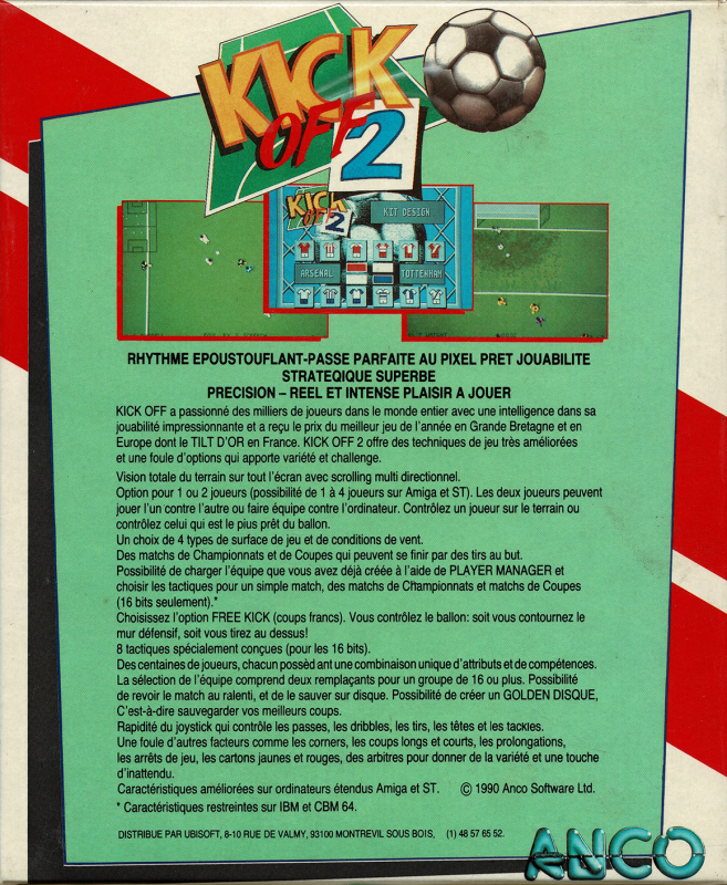 Kick Off 2 — box-2D-back (FR)