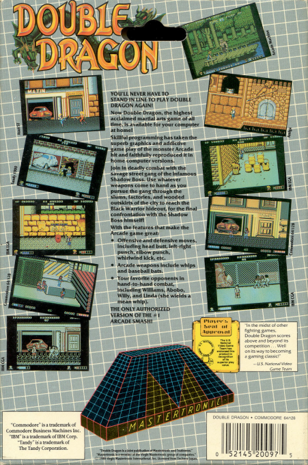 Double Dragon — box-2D-back (US)
