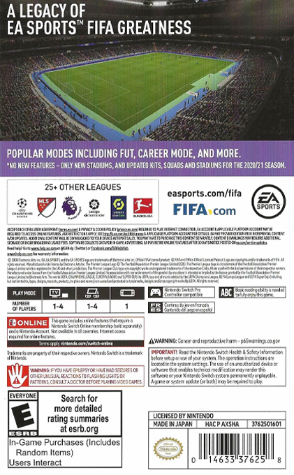 FIFA 22 - Legacy Edition — box-2D-back (US)
