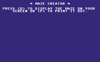 Maze Creator — sstitle (WOR)
