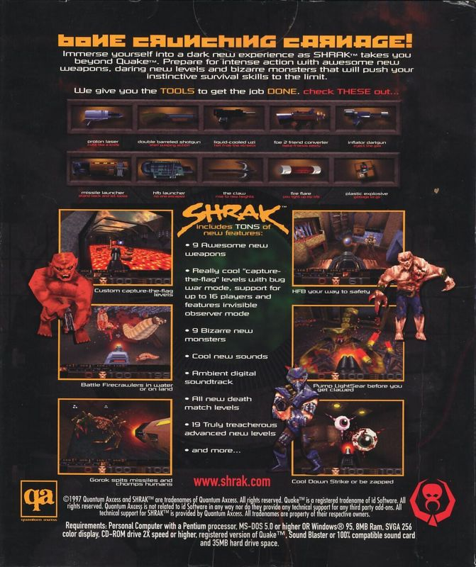 Shrak For Quake — box-2D-back (US)