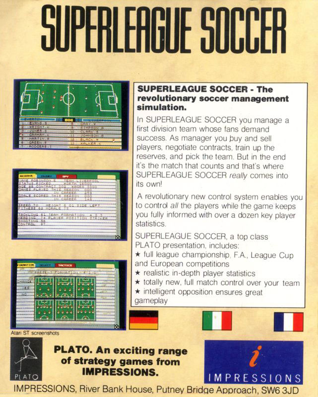 Superleague Soccer — box-2D-back (EU)
