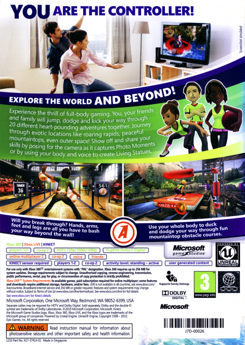 Kinect Adventures — box-2D-back (UK)