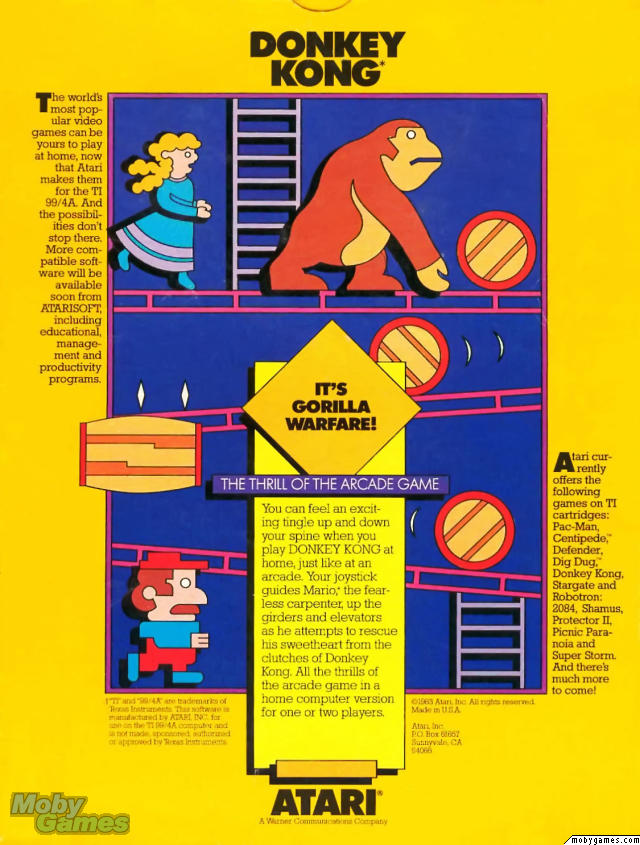 Donkey Kong — box-2D-back (US)