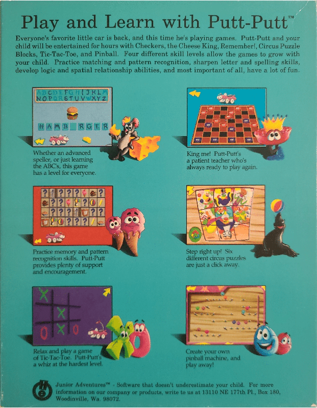 Putt-putt's Fun Pack — box-2D-back (US)