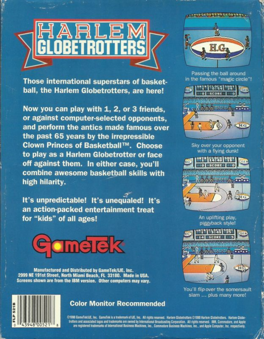 Harlem Globetrotters — box-2D-back (US)