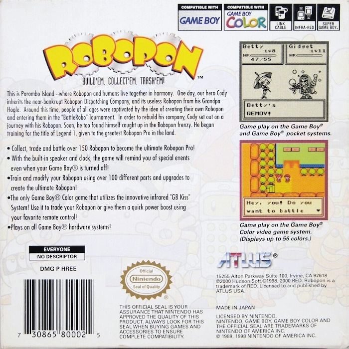 Robot Poncots - Sun Version — box-2D-back (US)