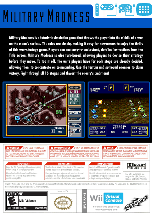 Military Madness — box-2D-back (US)
