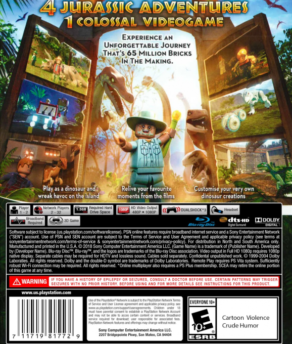 LEGO Jurassic World — box-2D-back (US)