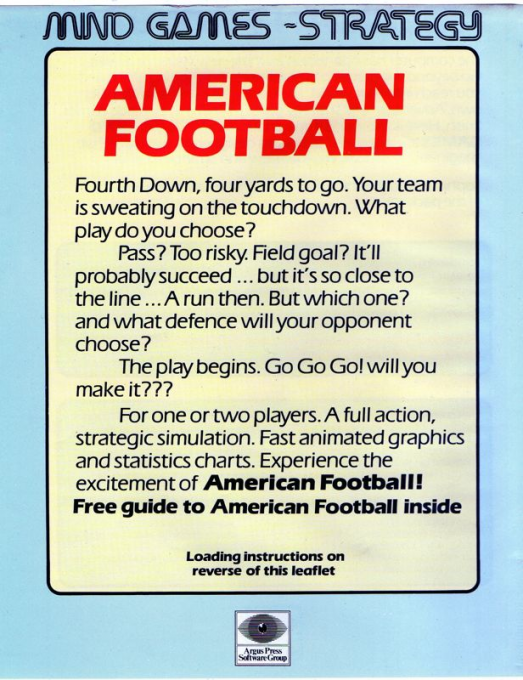 American Football — box-2D-back (EU)