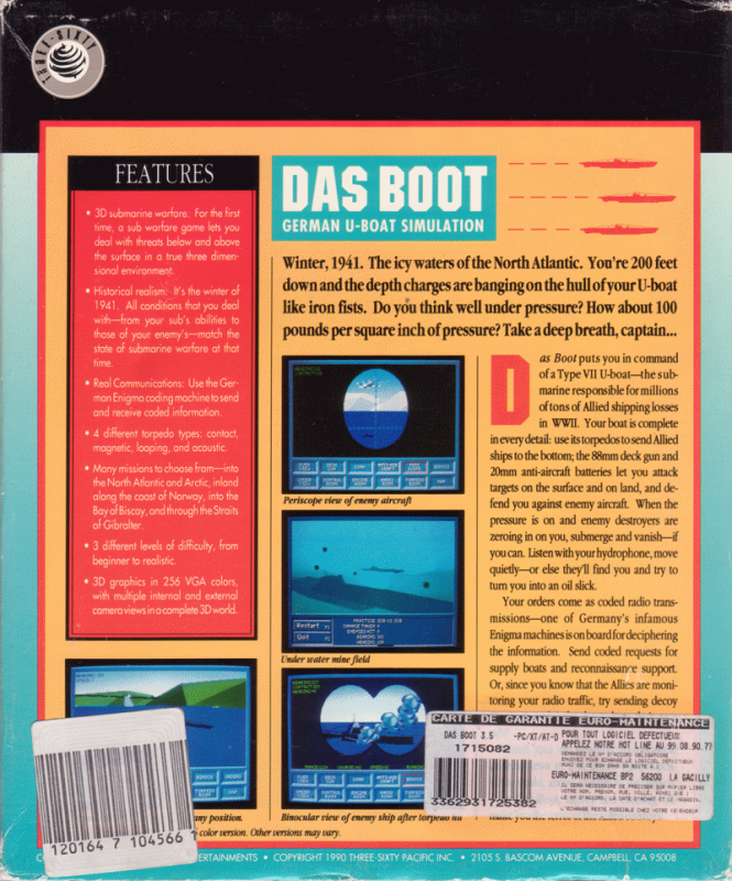 Boot, Das - German U-boat Simulation — box-2D-back (EU)