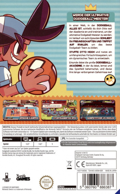 Dodgeball Acadamia — box-2D-back (DE)