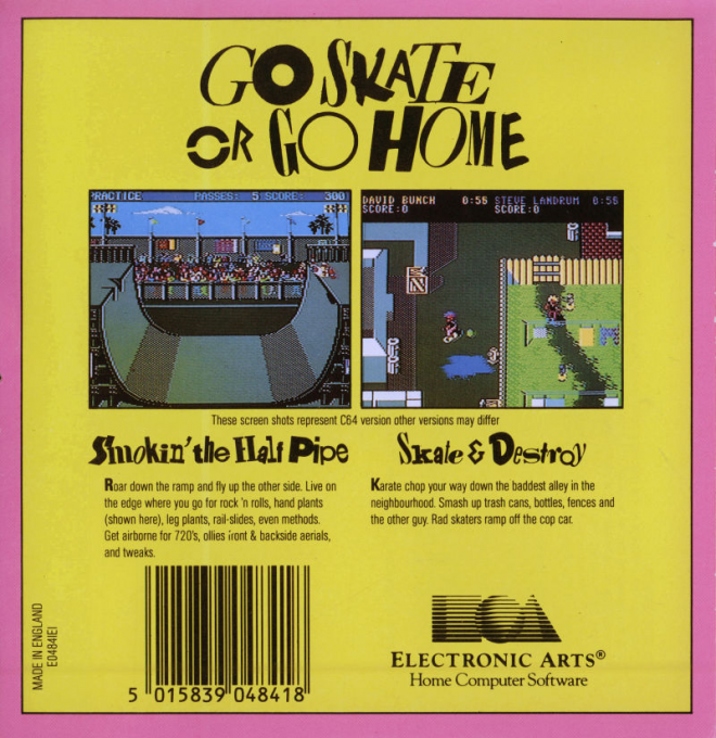 Skate Or Die — box-2D-back (EU)