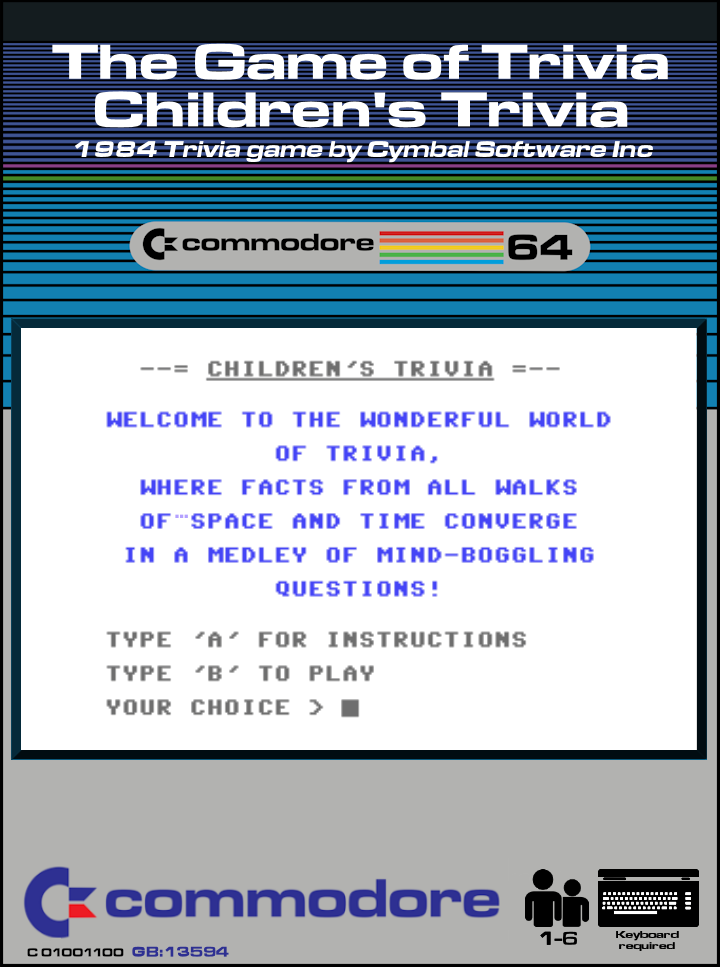 The Game of Trivia : Children's Trivia box art