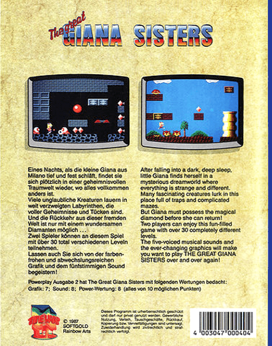 The Great Giana Sisters — box-2D-back (EU)