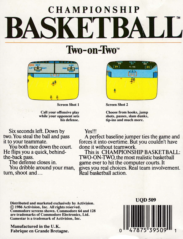 Gba Championship Basketball - Two-on-two — box-2D-back (EU)