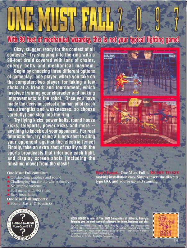 One Must Fall 2097 — box-2D-back (US)