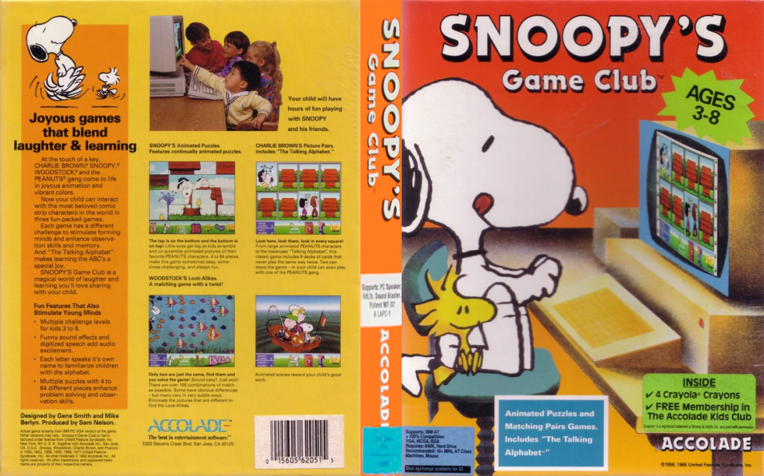 Snoopy's Game Club — box-texture (US)