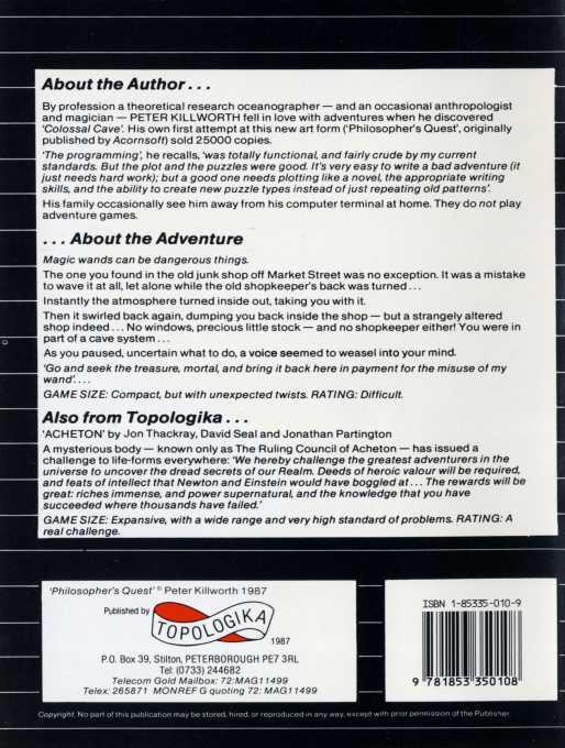 Philosopher's Quest — box-2D-back (EU)