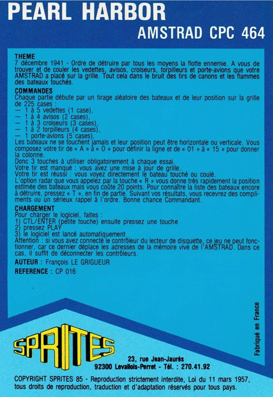 Pearl Harbour — box-2D-back (FR)