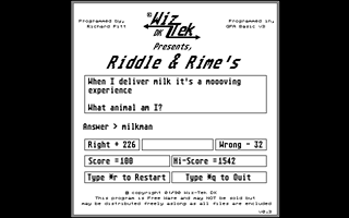 Riddle And Rime's — ss (WOR)