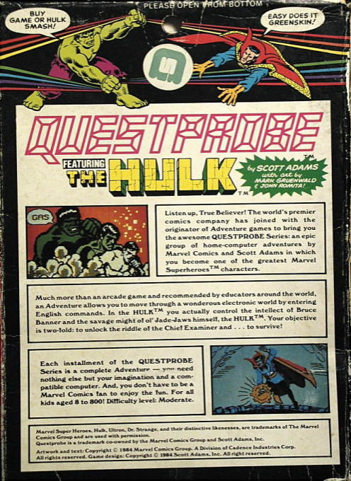 Questprobe Featuring The Hulk — box-2D-back (EU)