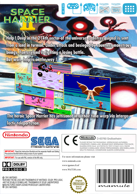 Space Harrier 2 — box-2D-back (EU)
