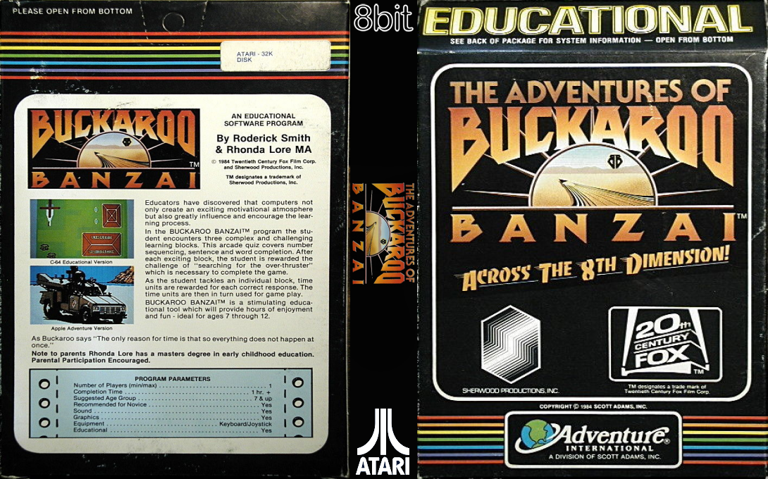 Adventures of Buckaroo Banzai, The - Across the 8th Dimension! — box-texture (US)