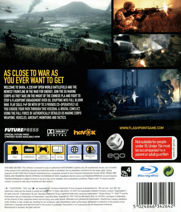 Operation Flashpoint - Dragon Rising — box-2D-back (AU)
