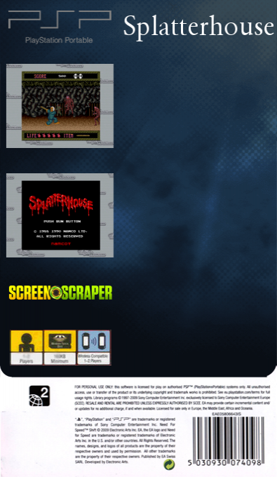 Splatterhouse — box-2D-back (SS)