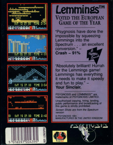 Lemmings — box-2D-back (EU)