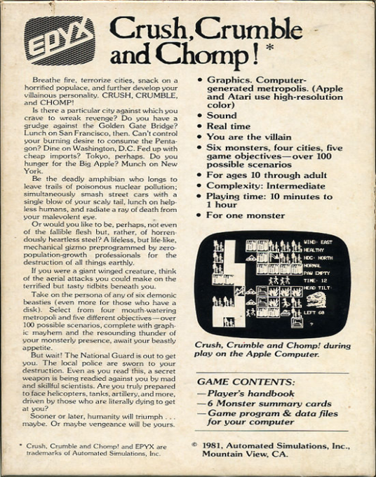 Crush, Crumble and Chomp! — box-2D-back (US)